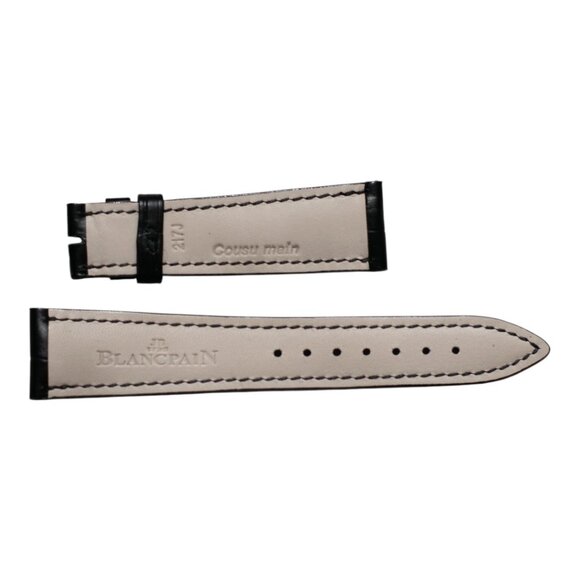 AUTHENTIC BLANCPAIN BLACK ALLIGATOR LEATHER STRAP 18 MM X 15 MM - Picture 2 of 5